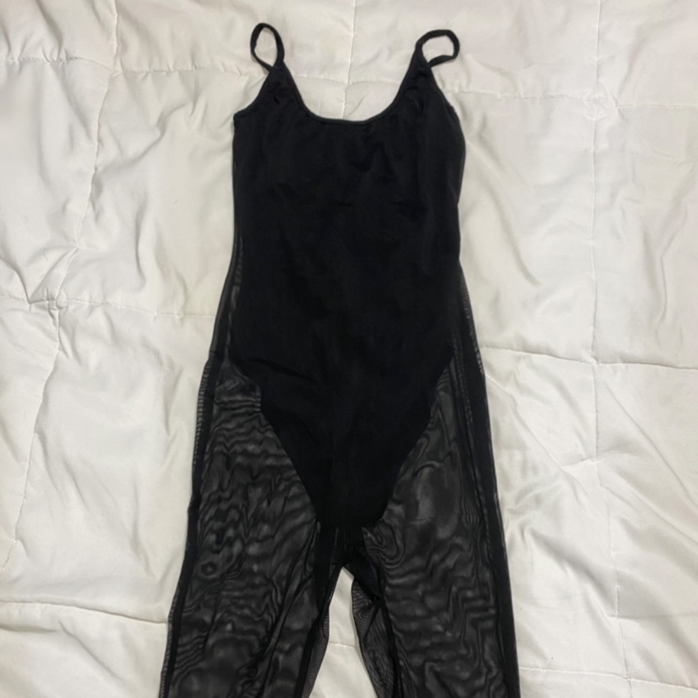 Aria black sheer mesh body suit. NEVER WORN. Size xs.